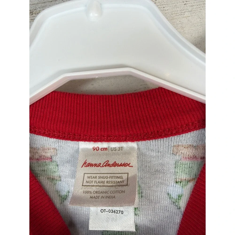 Hanna Andersson Pajamas Boys 3T Blue Gnome Fair Isle Organic Cotton Holiday EUC